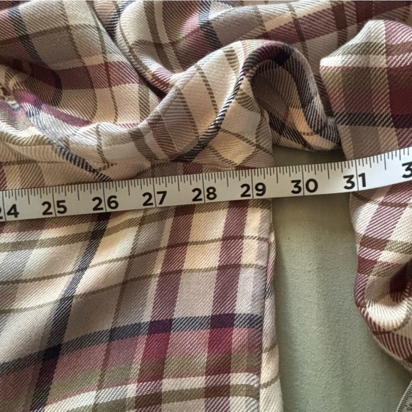 American Rag Purple Plaid Blouse with Crochet Accents - Picture 9 of 11